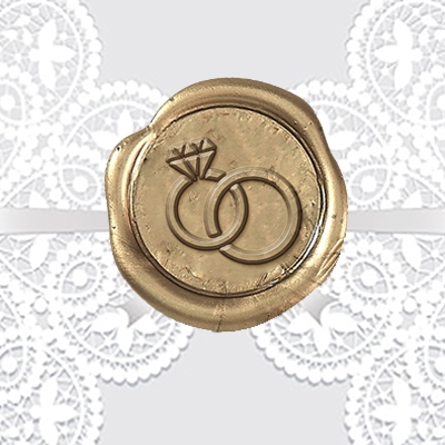 Wedding Rings Adhesive Wax Seals - Wedding Symbol