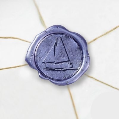 Self Adhesive Symbol Wax Seal Stickers  1 1/4" - Sailboat