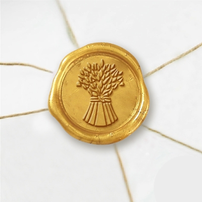 Self Adhesive Symbol Wax Seal Stickers  1 1/4" - Wheat