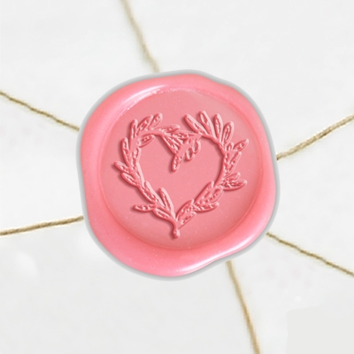 Self Adhesive Symbol Wax Seal Stickers  1 1/4" - Olive Branch Heart