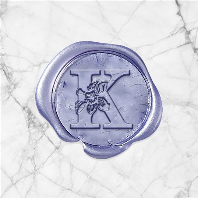 Hibiscus Adhesive Wax Seals - 1 1/4" Single Initial