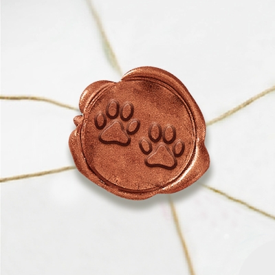 Self Adhesive Symbol Wax Seal Stickers  1 1/4" - Dog Paw