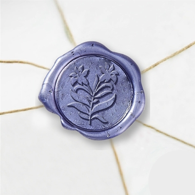 Self Adhesive Symbol Wax Seal Stickers  1 1/4" - Lily