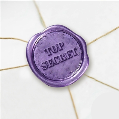 Self Adhesive Symbol Wax Seal Stickers  1 1/4" - Top Secret