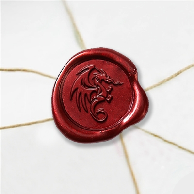 Self Adhesive Symbol Wax Seal Stickers  1 1/4" - Flying Dragon