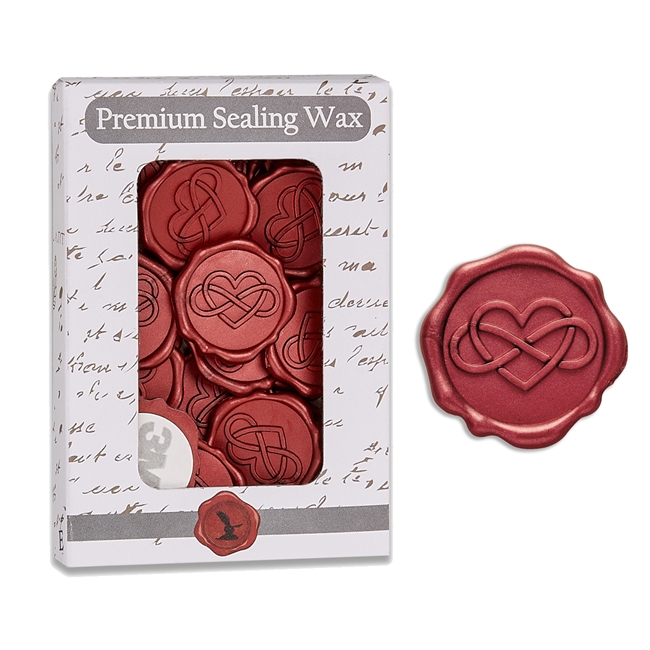 Adhesive Wax Seal Stickers 25PK - 1" Infinity Heart