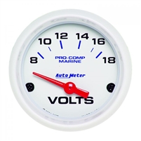 Auto Meter 200756 Voltmeter Marine White Gauge