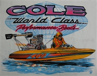 Vintage Cole Custom Boats T-Shirt with Pink Lettering