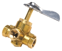 Brass Fuel Three Way Valve 3/8" FNPT