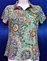 Golf Shirt (short Sleeves) "Stained Glass Cathedral Window"