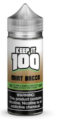 Keep it 100 Mint Bacco 100ml $11.99