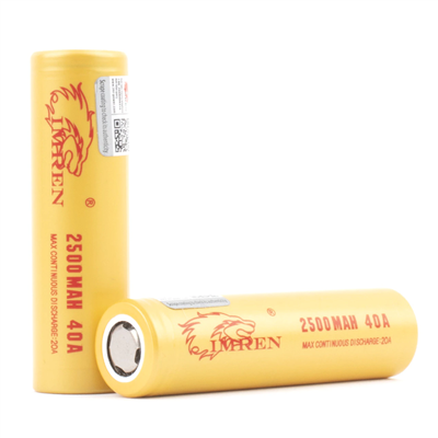 Imren (Gold) IMR 18650 (2500mAh) 2pk $14.99