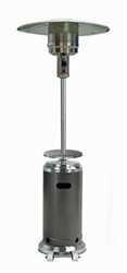 Hammered Silver & Stainless Steel Patio Heater with Table