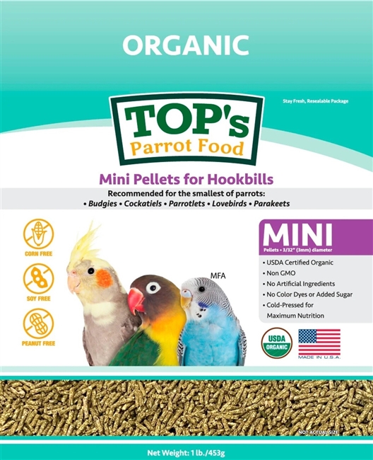 TOP's Mini Pellets For Hookbills - Small Parrots - 4lb