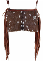 Axis Deer Medium Clutch with Fringe