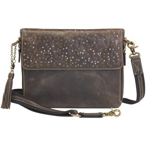 Distressed Buffalo Leather Shoulder Clutch