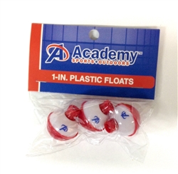 Academy 1" red and white plastic floats (T2-57)