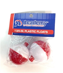 ACADEMY 1 3/4" PLASTIC RED AND WHITE FLOAT (T2-41