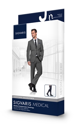 Sigvaris 820 Men's Midtown Microfiber Thigh Hi with Top Band