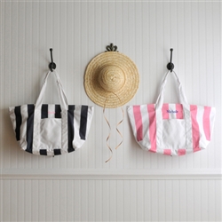 CANDY STRIPED BEACH TOTE