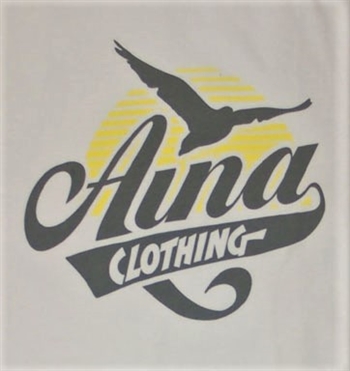 Aina Clothing white organic cotton tshirt with flying gull