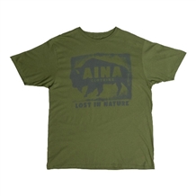 Aina Clothing Men's Bison Eco Friendly Organic Cotton T-Shirt Olive