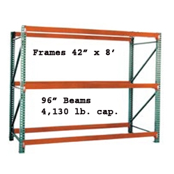 (2-Frames 36" Deep by 8' Tall) and (6-Beams 96" x 4,130 Lb. Cap.)