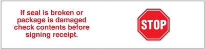150SP-5 - 1.83 MIL BOPP STOCK PRINTED - Stop - If seal is broken