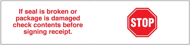 150SP-9 - 1.83 MIL BOPP STOCK PRINTED - Stop - If seal is broken