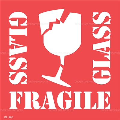 DL1282 <br> GLASS FRAGILE <br> 4" X 4"