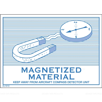 DL1910 <br> MAGNETIZED MATERIAL <br> 4-5/16" X 3-9/16"