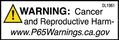 DL1961 <br> PROP 65 LABELS <br> 1/2" X 1-1/2"