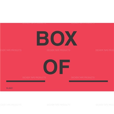 DL3221 <br> BOX _____ OF ____ <br> 3" X 5"