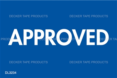 DL3234 <br> APPROVED <br> 2" X 3"