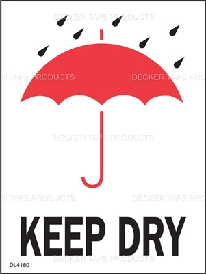 DL4180 <br> KEEP DRY <br> 3" X 4"