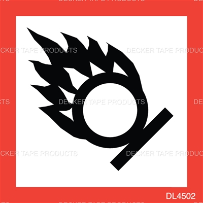 DL4502 <br> HAZARDOUS FLAME/CIRCLE <br> 2" X 2"