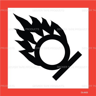 DL4503 <br> HAZARDOUS FLAME/CIRCLE <br> 4" X 4"