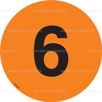 DL6956 <br> CIRCLE LABEL # 6 <br> 4"