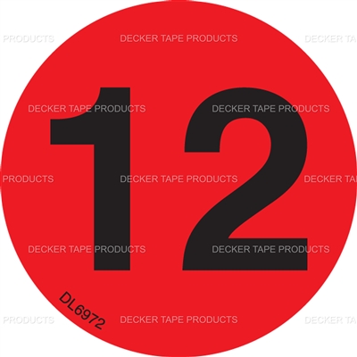 DL6972 <br> CIRCLE LABEL # 12 <br> 2"