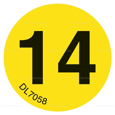 DL7058 <br> CIRCLE LABEL #14  <br> 1"