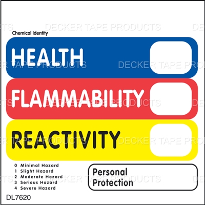 DL7620 <br> HAZARDOUS MATERIAL IDENTIFICATION <br> 2" X 2"