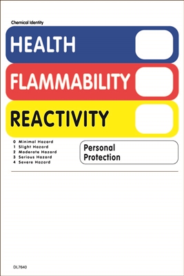 DL7640 <br> HAZARDOUS MATERIAL IDENTIFICATION<br> 4" X 6"