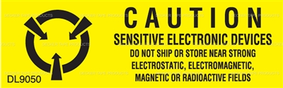 DL9050 <br> CAUTION SENSITIVE ELECTRONIC DEVICES <br> 5/8" X 2"