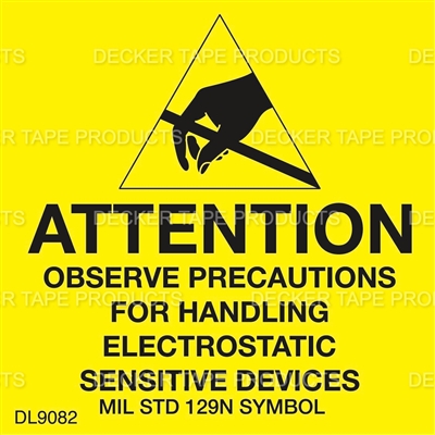 DL9082 <br> ATTENTION OBSERVE PRECAUTIONS FOR HANDLING <br> 2" X 2"