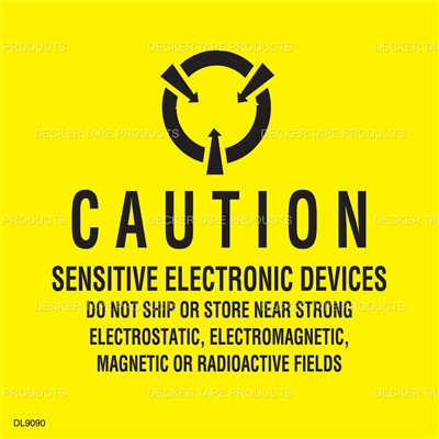 DL9090 <br> CAUTION SENSITIVE ELECTRONIC DEVICES <br> 2" X 2"