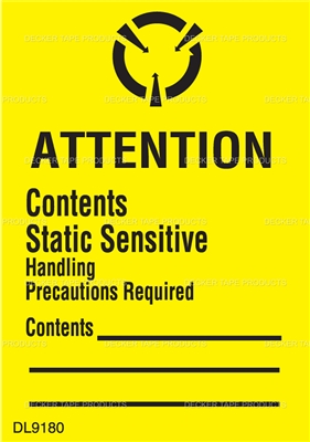 DL9180 <br> ATTENTION CONTENTS STATIC SENSITIVE <br> 1-3/4" X 2-1/2"