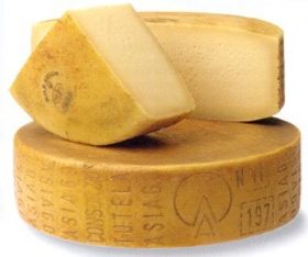 Italian Asiago Pressato Cheese Quarters