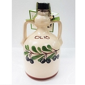 Organic Italian Extra Virgin Olive Oil in Hand Painted Ceramic Jug- 250ml