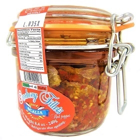 Scalia Anchovy Fillets with Red Pepper - 8.4oz Jar