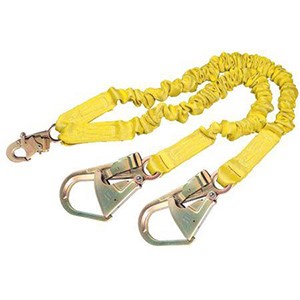 3M DBI/SALA 1244412 100% Tie-Off Internal Stretch Shock Absorbing Lanyard With Rebar Hooks